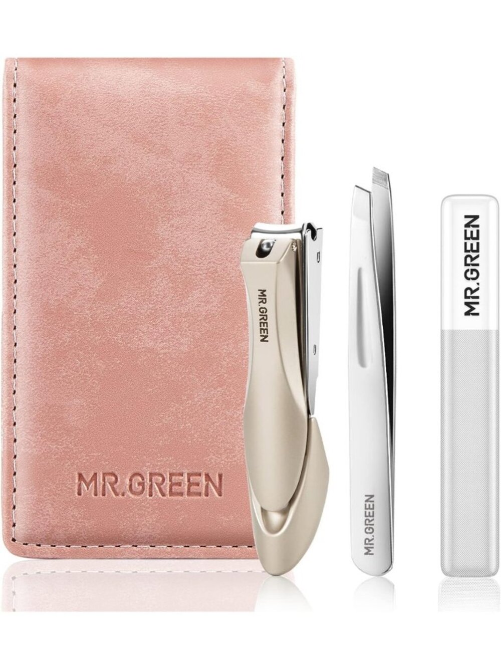 Stainless Steel Nail Clipper Set - 3pcs Manicure Pedicure Kit with Tweezers